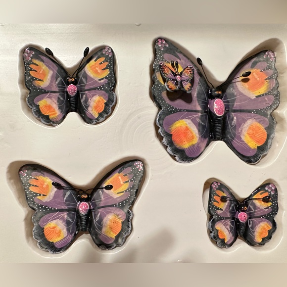 Glass  Butterflies Set of 4 - Picture 3 of 6